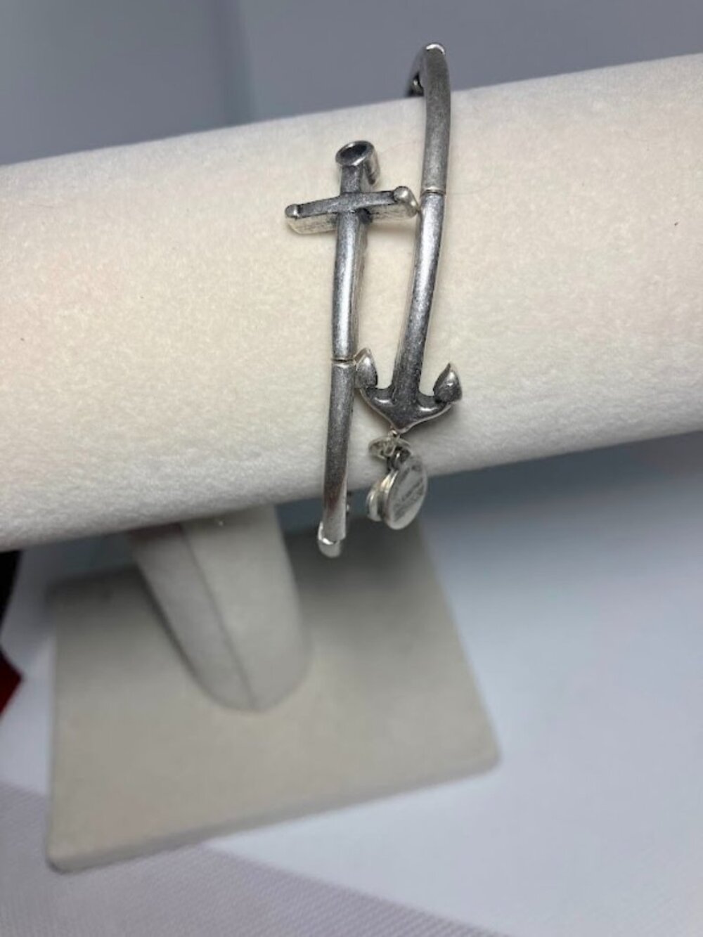 Alex & AniI Vintage Sixty Six Silver Rustic Anchor Wrap Bracelet Nautical